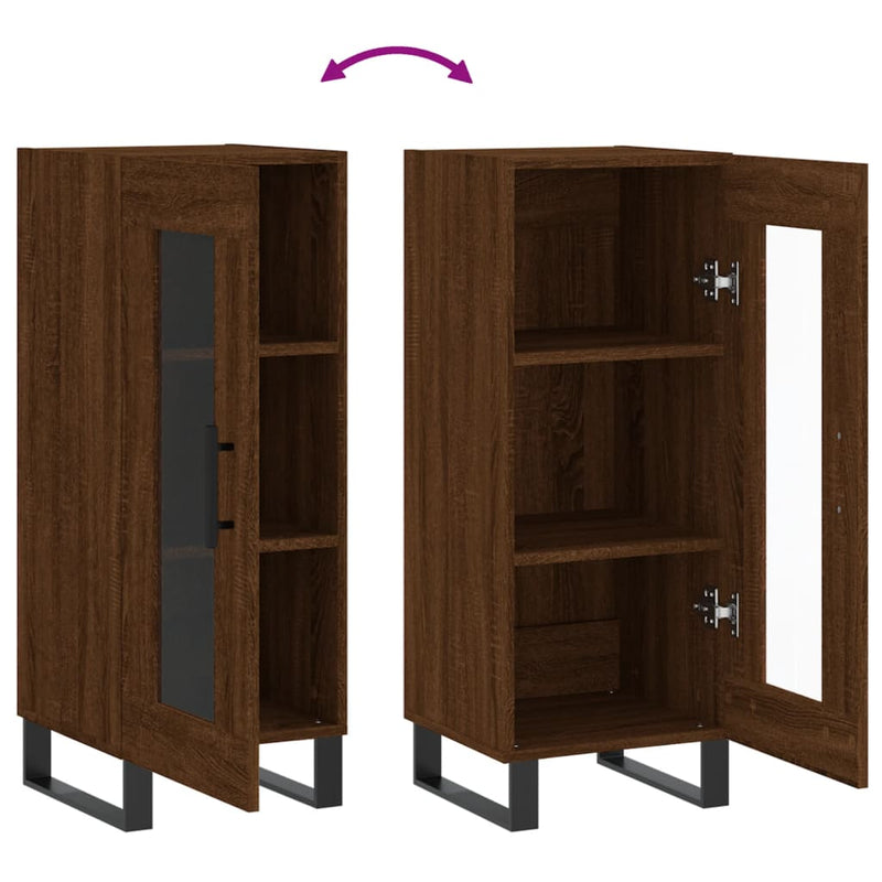 vidaXL barna tölgy színű szerelt fa tálalószekrény 34,5 x 34 x 90 cm