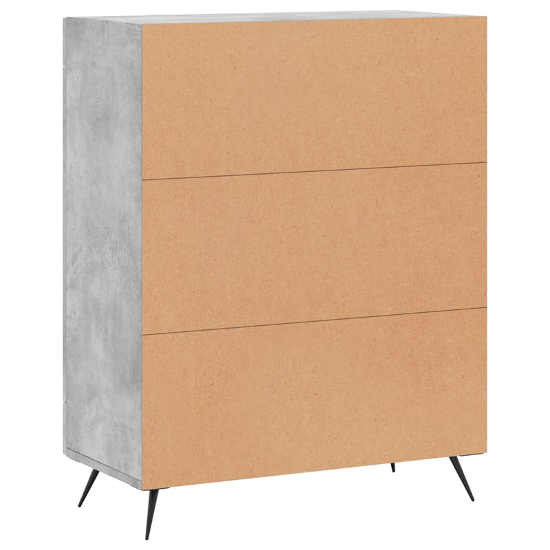 vidaXL betonszürke szerelt fa tálalószekrény 69,5 x 34 x 90 cm