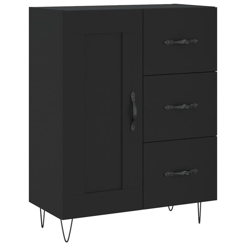 vidaXL fekete szerelt fa tálalószekrény 69,5 x 34 x 90 cm