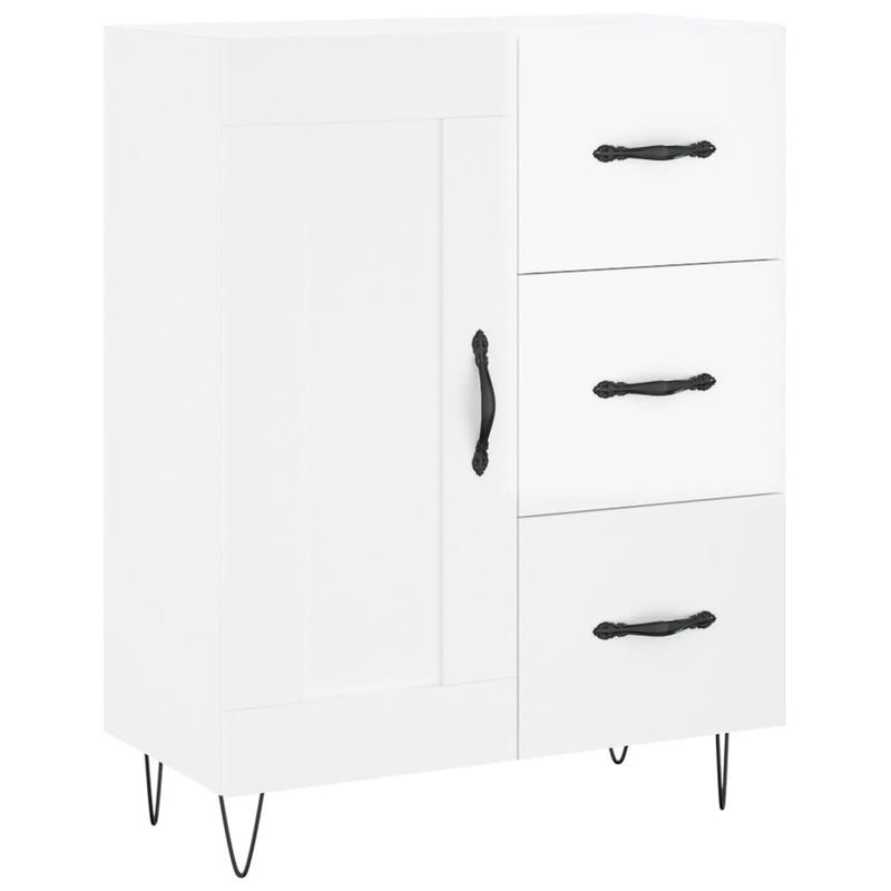 vidaXL magasfényű fehér szerelt fa tálalószekrény 69,5 x 34 x 90 cm