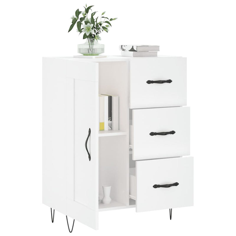 vidaXL magasfényű fehér szerelt fa tálalószekrény 69,5 x 34 x 90 cm