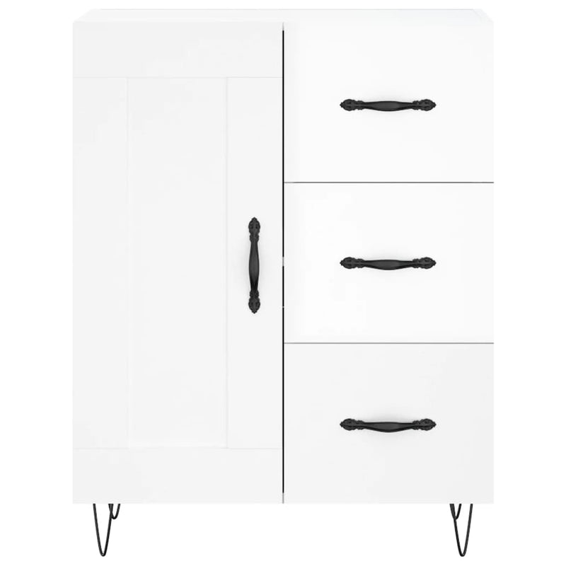 vidaXL magasfényű fehér szerelt fa tálalószekrény 69,5 x 34 x 90 cm