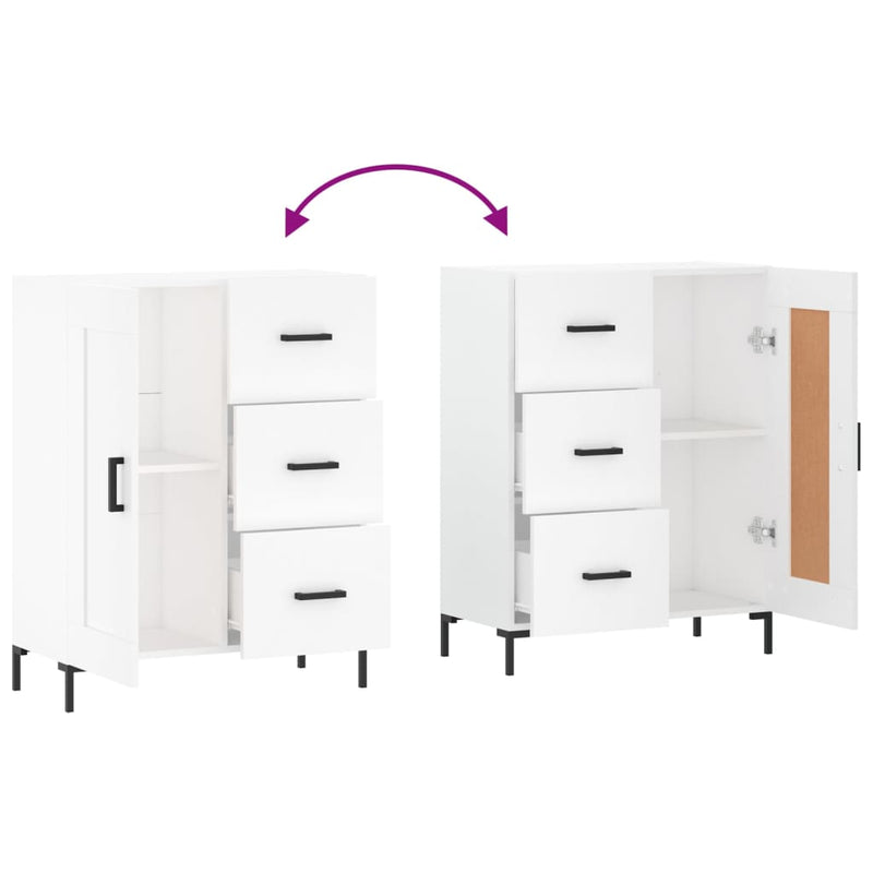 vidaXL fehér szerelt fa tálalószekrény 69,5 x 34 x 90 cm