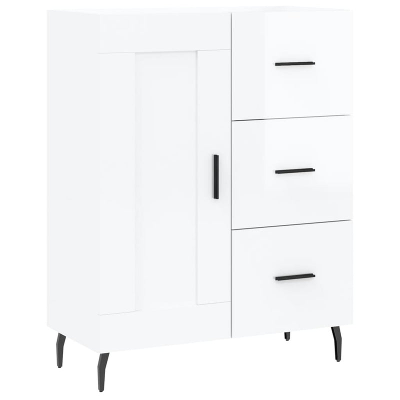 vidaXL magasfényű fehér szerelt fa tálalószekrény 69,5 x 34 x 90 cm