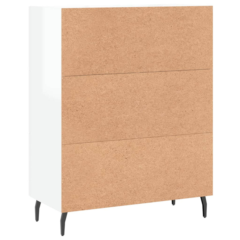 vidaXL magasfényű fehér szerelt fa tálalószekrény 69,5 x 34 x 90 cm