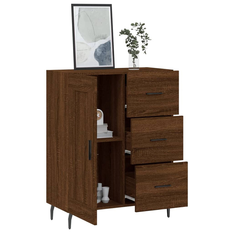 vidaXL barna tölgy színű szerelt fa tálalószekrény 69,5 x 34 x 90 cm