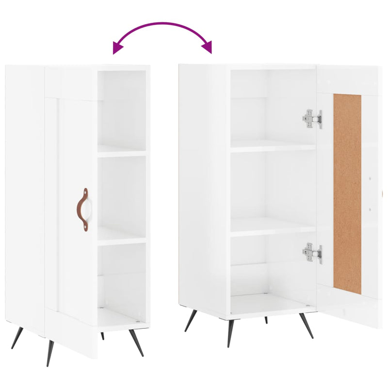 vidaXL magasfényű fehér szerelt fa tálalószekrény 34,5 x 34 x 90 cm