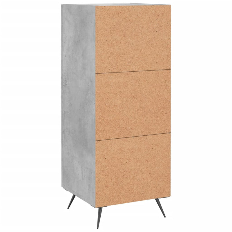 vidaXL betonszürke szerelt fa tálalószekrény 34,5 x 34 x 90 cm