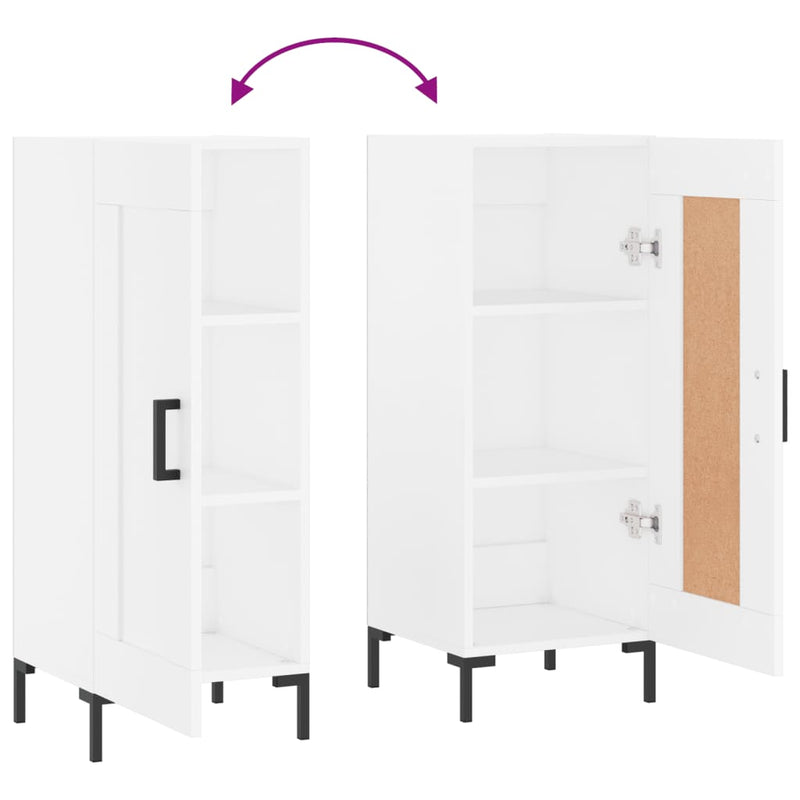 vidaXL fehér szerelt fa tálalóasztal 34,5 x 34 x 90 cm