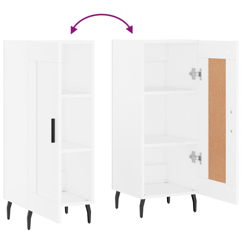 vidaXL fehér szerelt fa tálalóasztal 34,5 x 34 x 90 cm