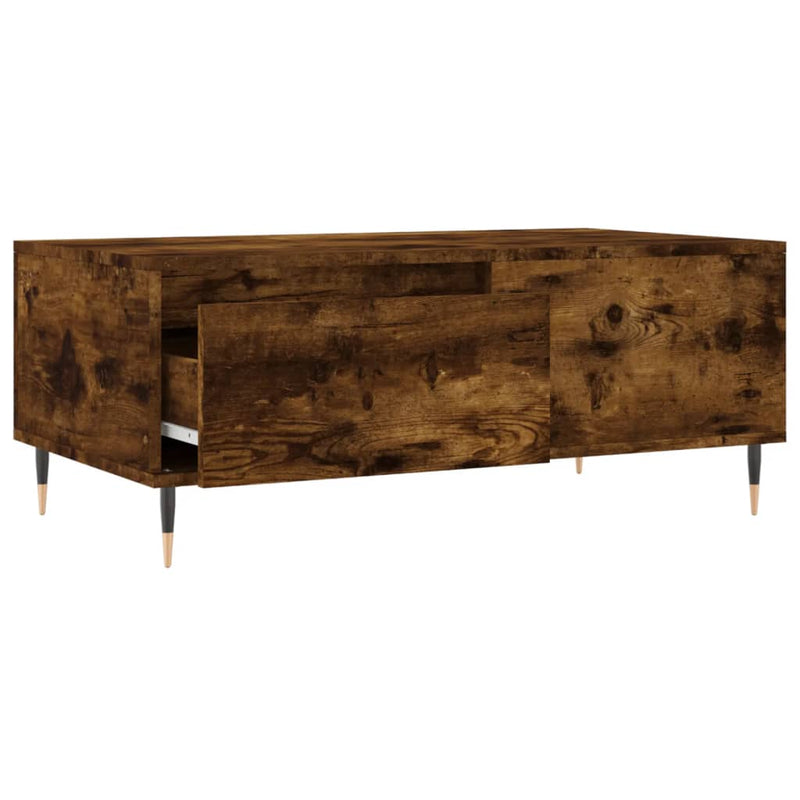 vidaXL füstös tölgy színű fatermék dohányzóasztal 90x50x36,5 cm