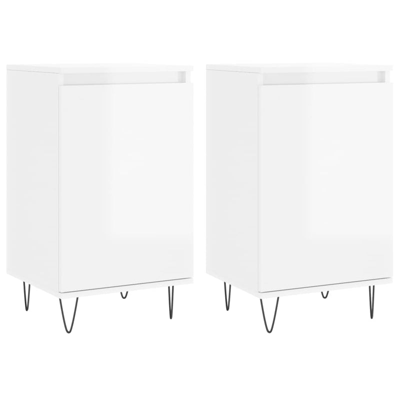 vidaXL 2 db magasfényű fehér szerelt fa tálalószekrény 40 x 35 x 70 cm