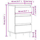 vidaXL betonszürke szerelt fa tálalószekrény 40 x 35 x 70 cm