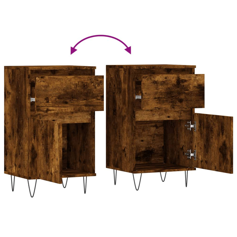 vidaXL 2 db sonoma tölgy színű szerelt fa tálalószekrény 40x35x70 cm