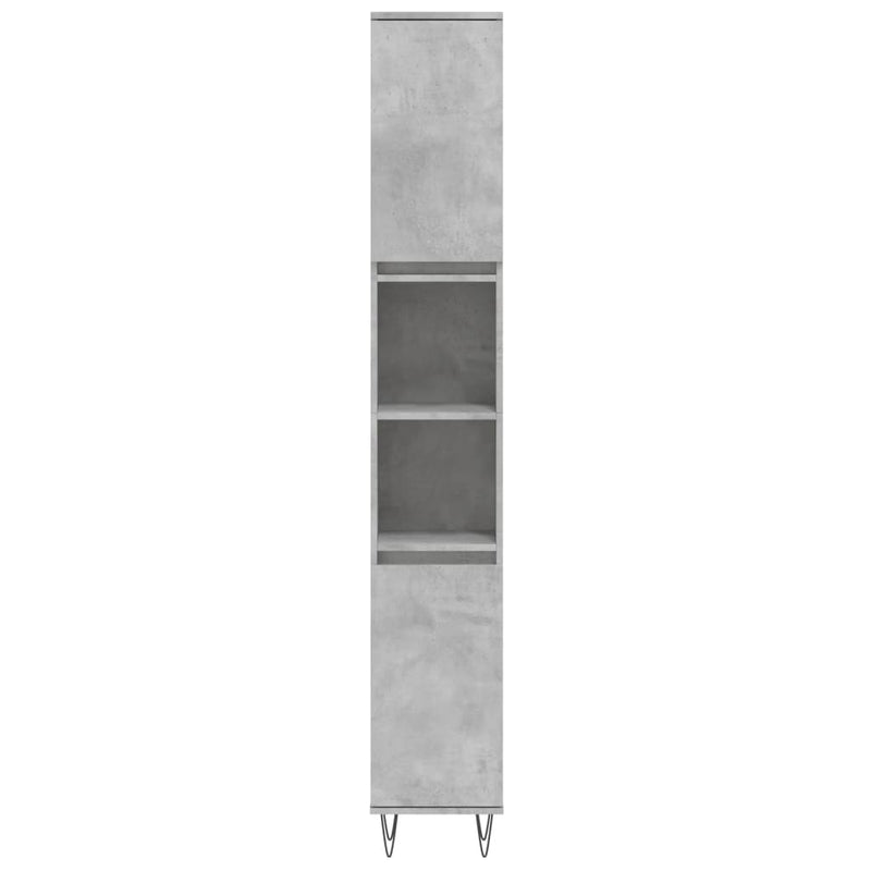 vidaXL betonszürke szerelt fa fürdőszobaszekrény 30 x 30 x 190 cm