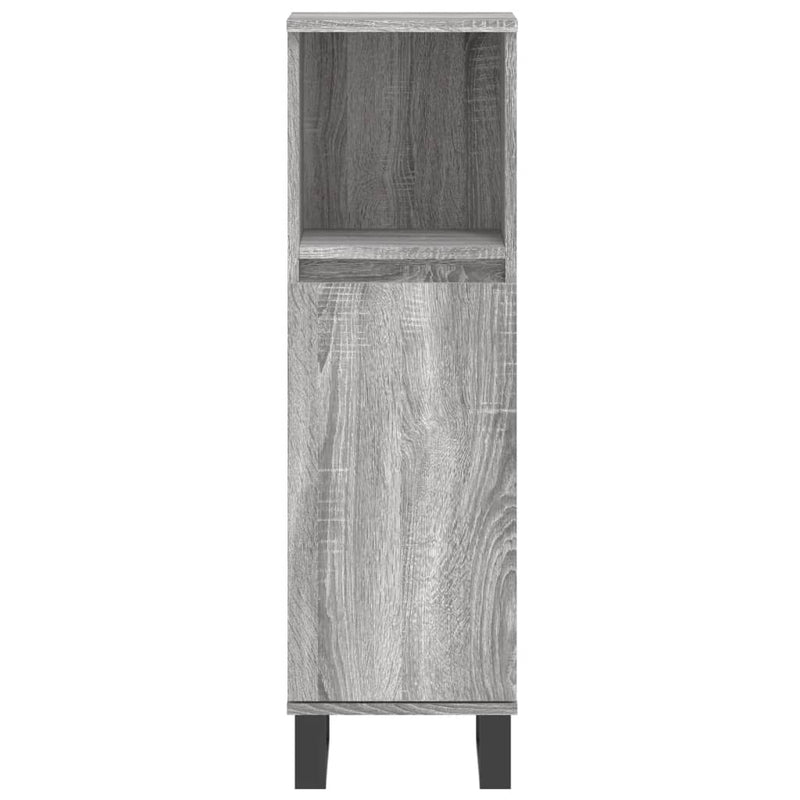 vidaXL szürke sonoma színű szerelt fa fürdőszobaszekrény 30x30x100 cm