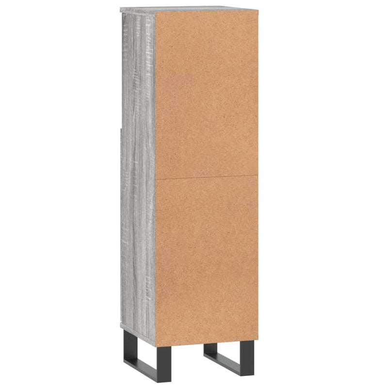 vidaXL szürke sonoma színű szerelt fa fürdőszobaszekrény 30x30x100 cm