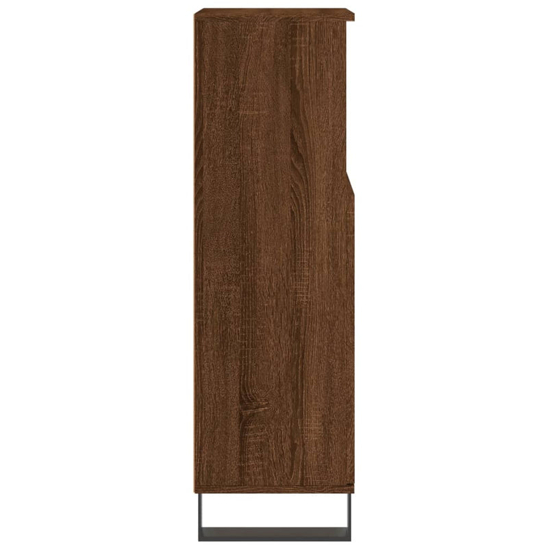 vidaXL barna tölgyszínű szerelt fa fürdőszobaszekrény 30x30x100 cm