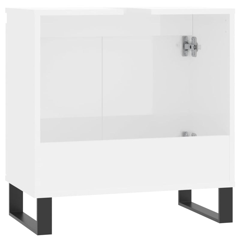 vidaXL magasfényű fehér szerelt fa fürdőszobaszekrény 58 x 33 x 60 cm