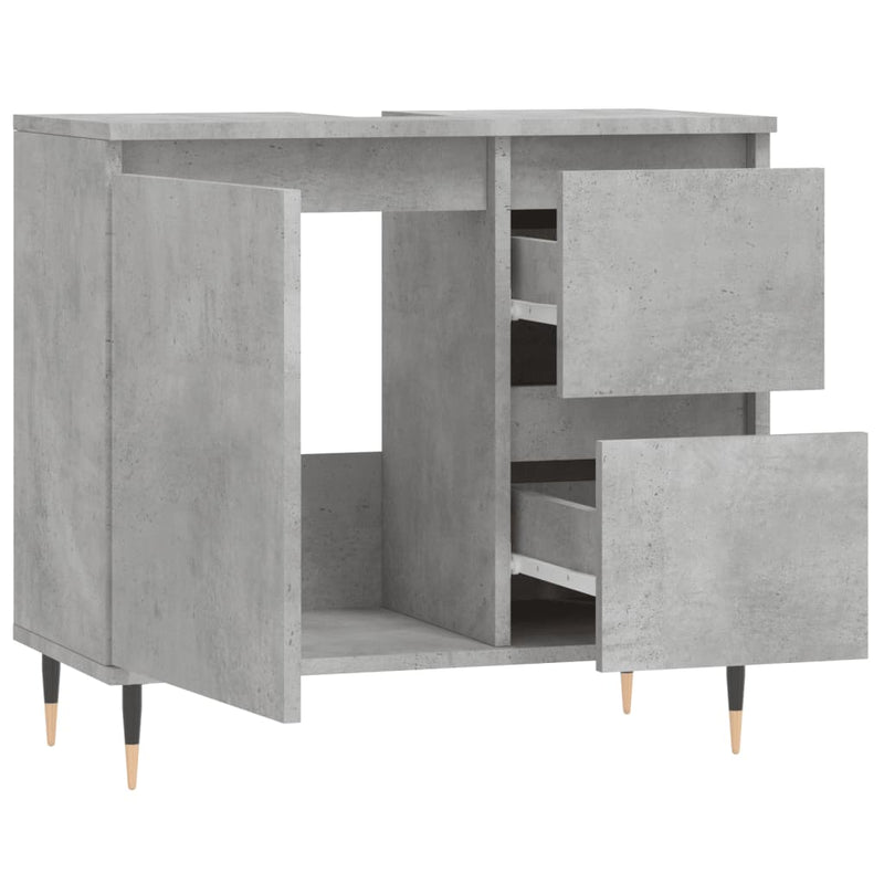 vidaXL betonszürke szerelt fa fürdőszobaszekrény 65 x 33 x 60 cm