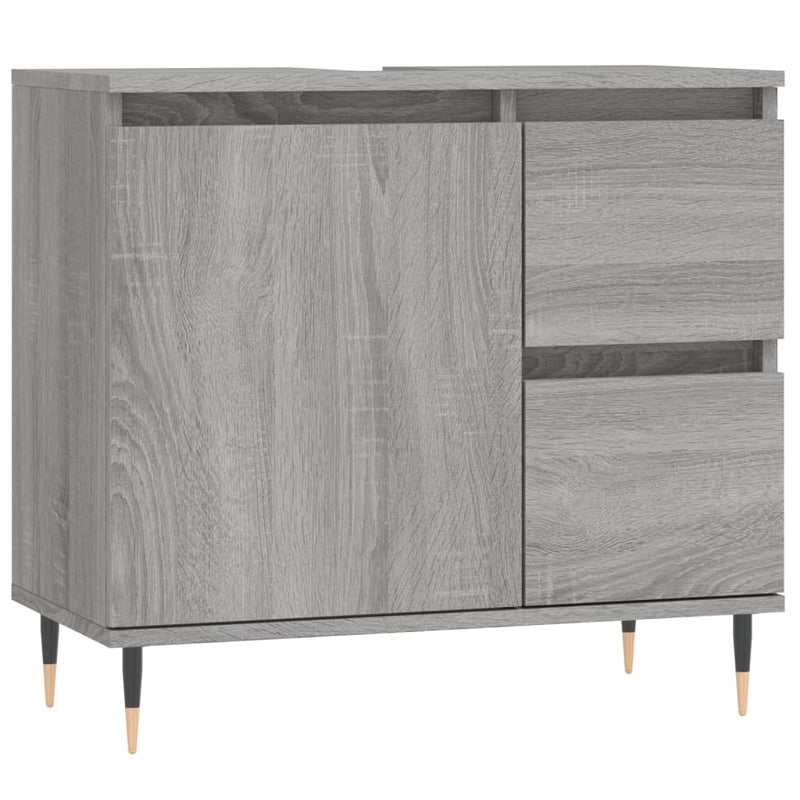 vidaXL szürke sonoma színű szerelt fa fürdőszobaszekrény 65x33x60 cm