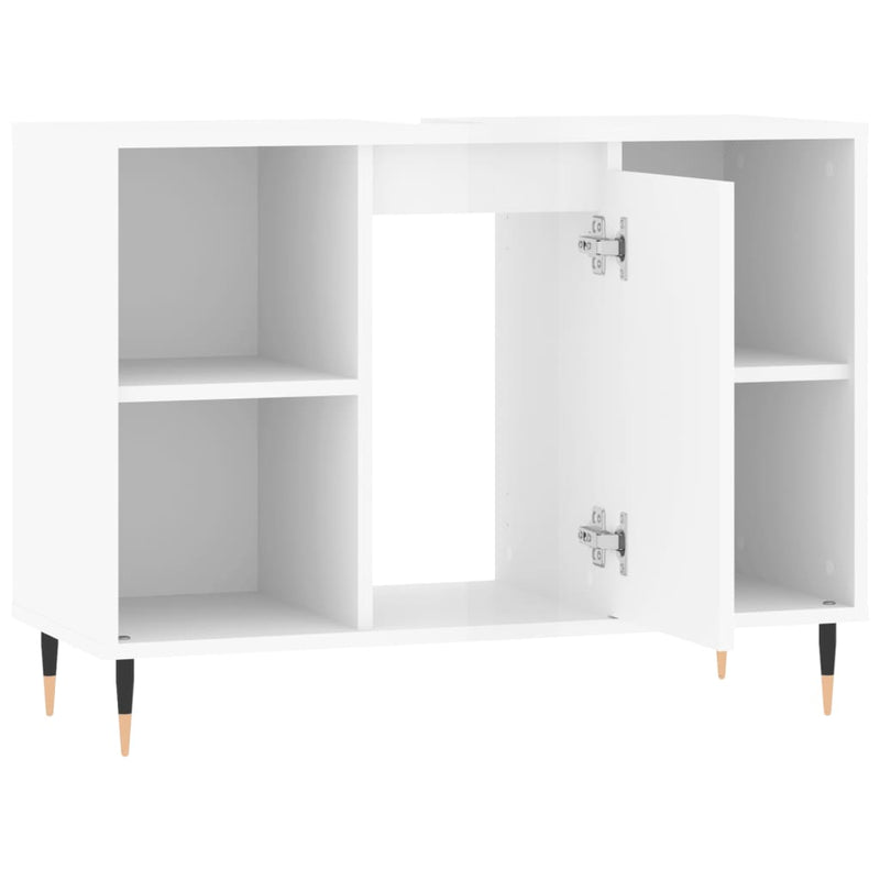 vidaXL magasfényű fehér szerelt fa fürdőszobaszekrény 80 x 33 x 60 cm