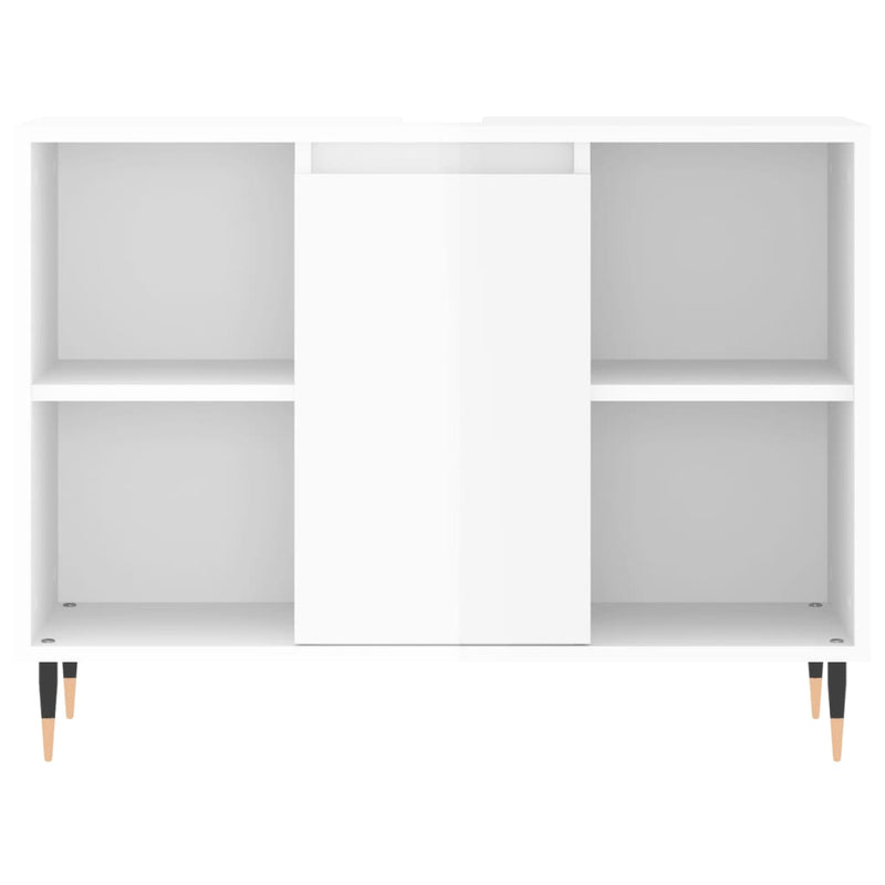 vidaXL magasfényű fehér szerelt fa fürdőszobaszekrény 80 x 33 x 60 cm