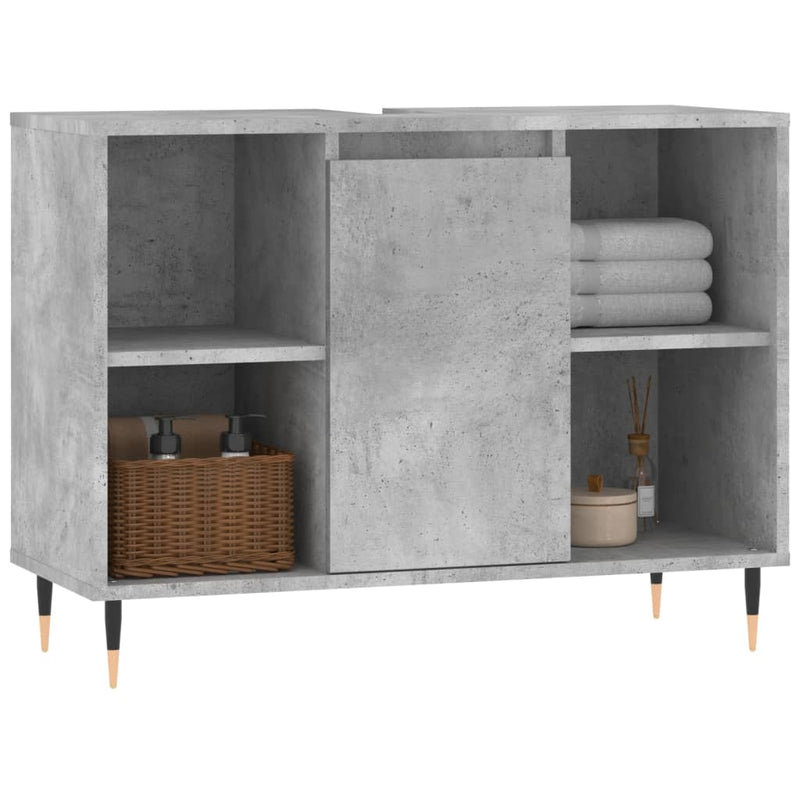 vidaXL betonszürke szerelt fa fürdőszobaszekrény 80 x 33 x 60 cm