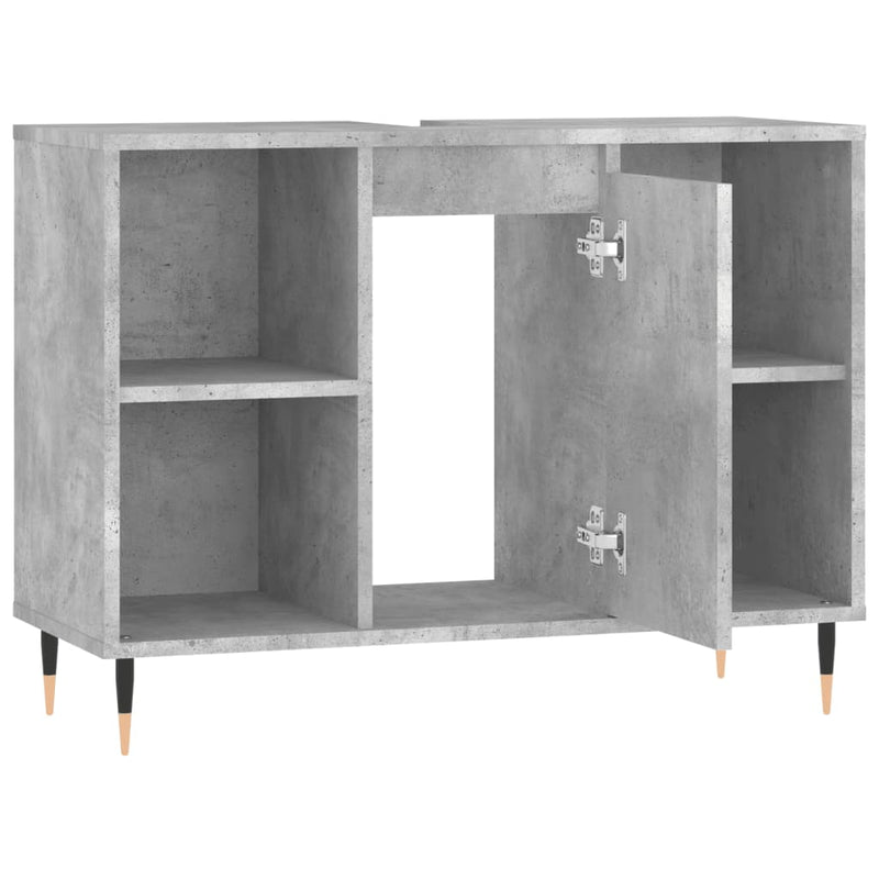 vidaXL betonszürke szerelt fa fürdőszobaszekrény 80 x 33 x 60 cm