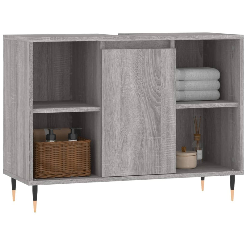 vidaXL szürke sonoma színű szerelt fa mosdószekrény 80 x 33 x 60 cm