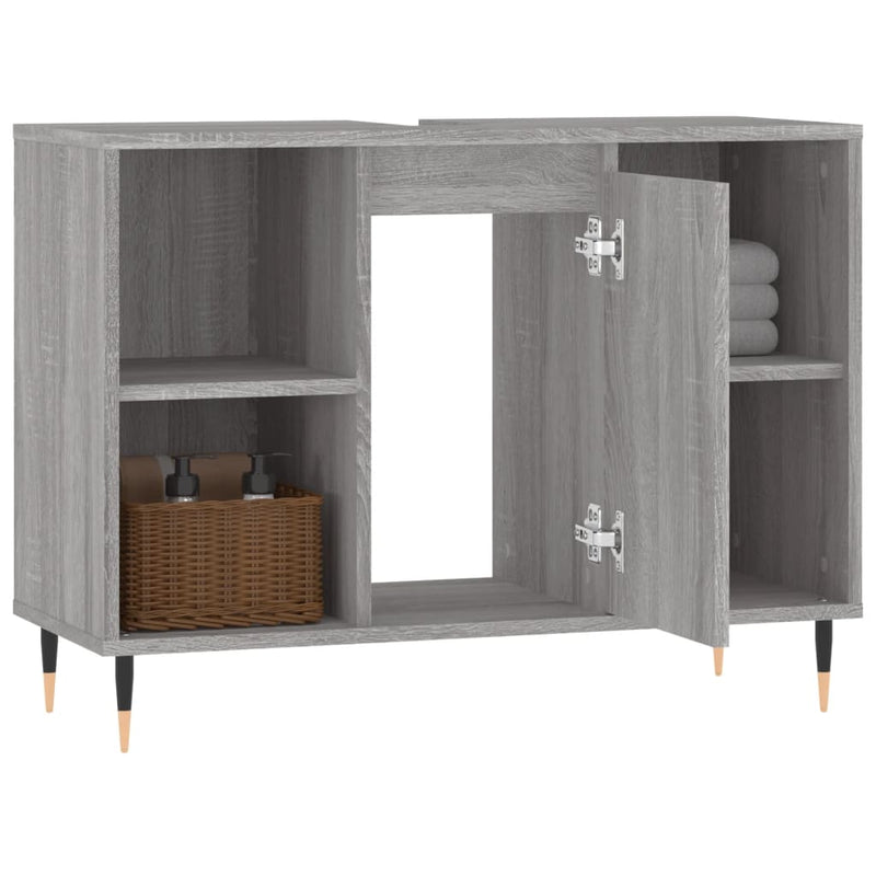 vidaXL szürke sonoma színű szerelt fa mosdószekrény 80 x 33 x 60 cm