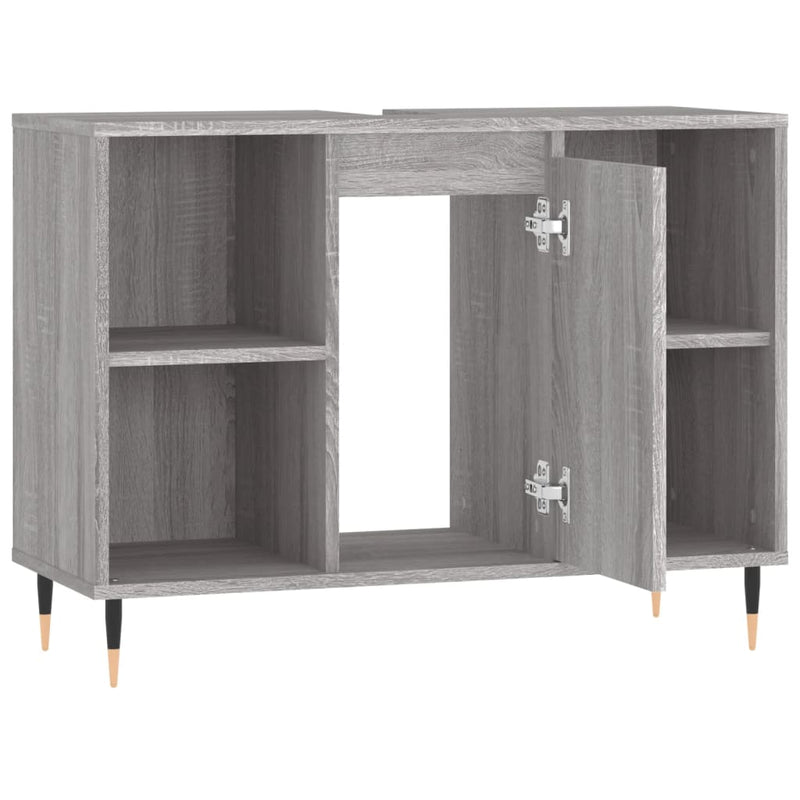 vidaXL szürke sonoma színű szerelt fa mosdószekrény 80 x 33 x 60 cm