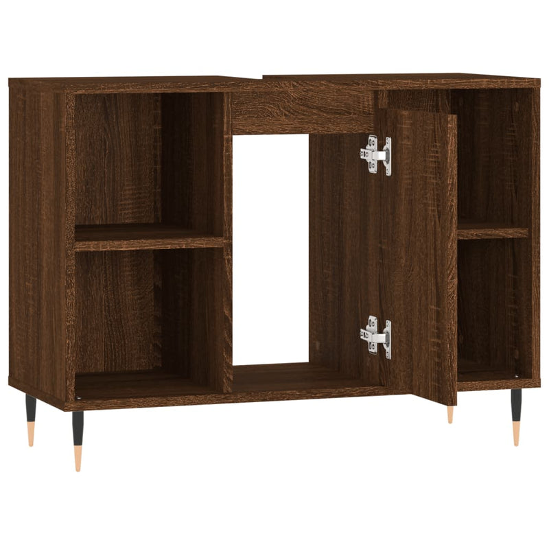 vidaXL barna tölgyszínű szerelt fa mosdószekrény 80 x 33 x 60 cm
