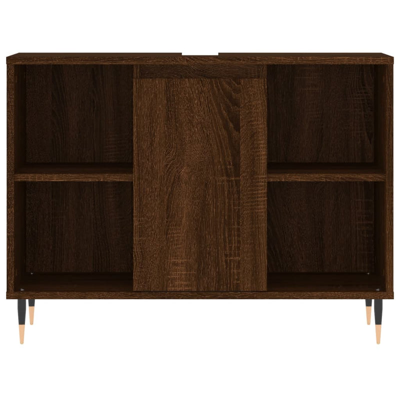 vidaXL barna tölgyszínű szerelt fa mosdószekrény 80 x 33 x 60 cm