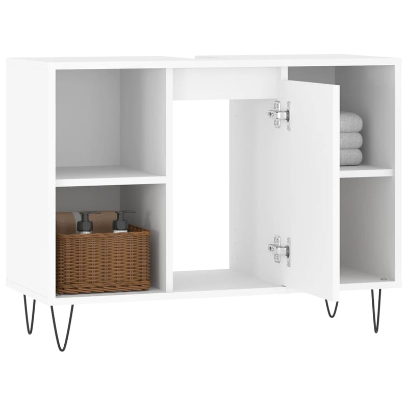 vidaXL fehér szerelt fa mosdószekrény 80 x 33 x 60 cm