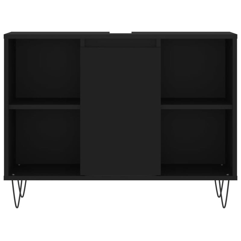 vidaXL fekete szerelt fa mosdószekrény 80 x 33 x 60 cm