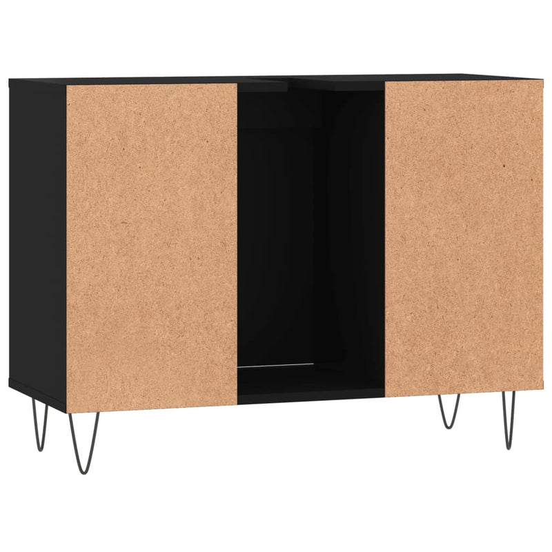 vidaXL fekete szerelt fa mosdószekrény 80 x 33 x 60 cm