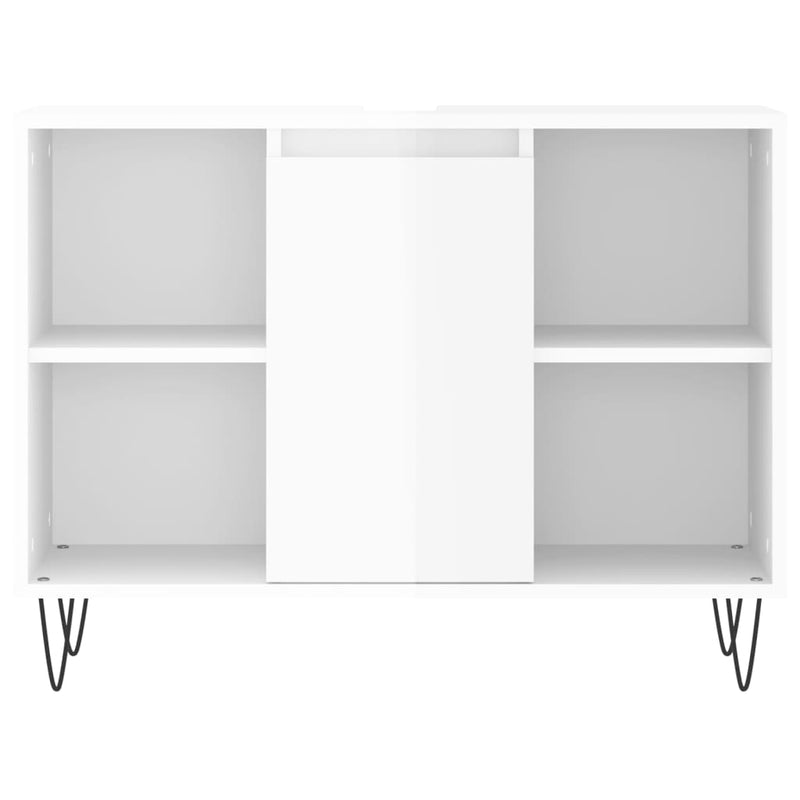 vidaXL magasfényű fehér szerelt fa fürdőszobaszekrény 80 x 33 x 60 cm