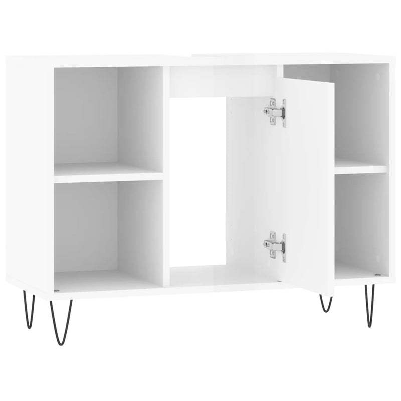 vidaXL magasfényű fehér szerelt fa fürdőszobaszekrény 80 x 33 x 60 cm
