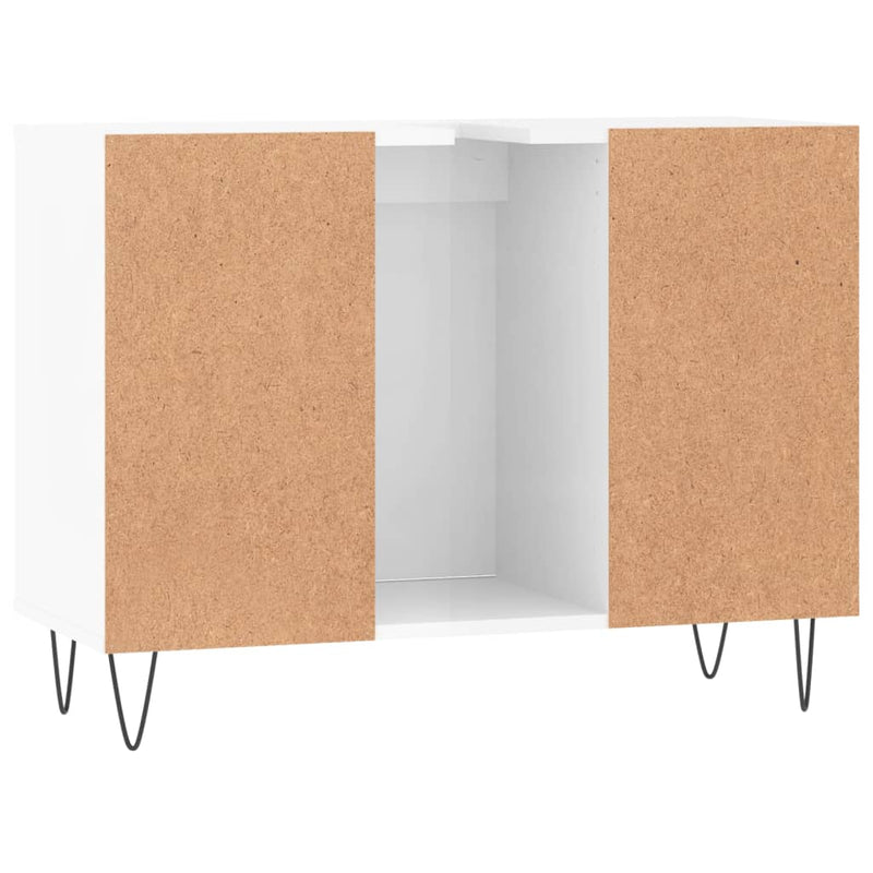 vidaXL magasfényű fehér szerelt fa fürdőszobaszekrény 80 x 33 x 60 cm