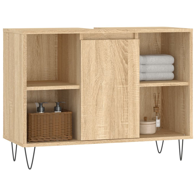 vidaXL sonoma tölgy színű szerelt fa mosdószekrény 80 x 33 x 60 cm