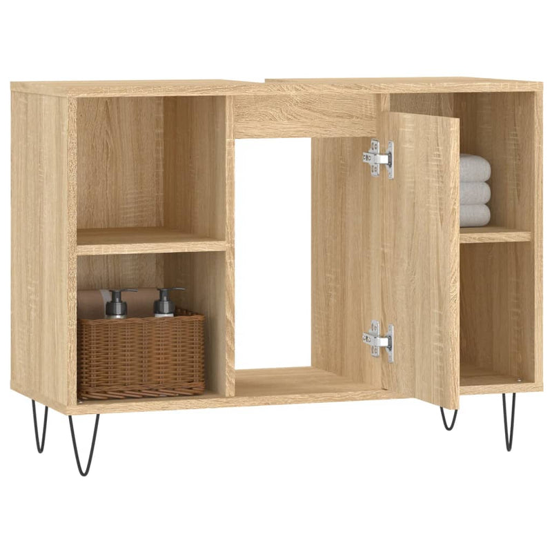 vidaXL sonoma tölgy színű szerelt fa mosdószekrény 80 x 33 x 60 cm