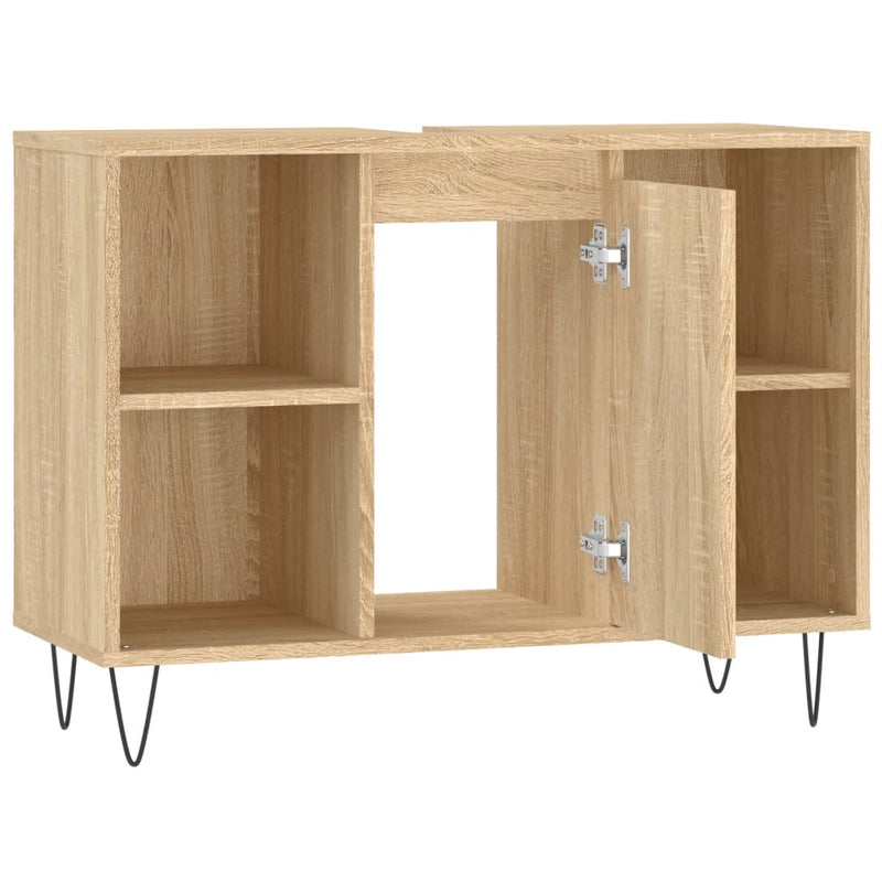 vidaXL sonoma tölgy színű szerelt fa mosdószekrény 80 x 33 x 60 cm