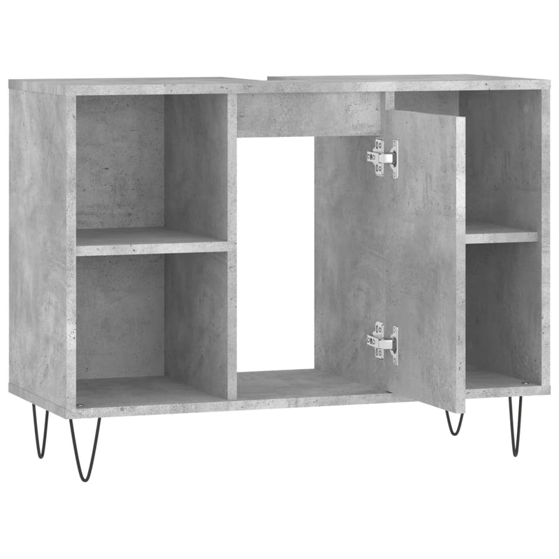 vidaXL betonszürke szerelt fa fürdőszobaszekrény 80 x 33 x 60 cm