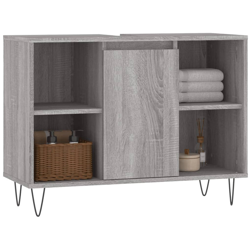 vidaXL szürke sonoma színű szerelt fa mosdószekrény 80 x 33 x 60 cm