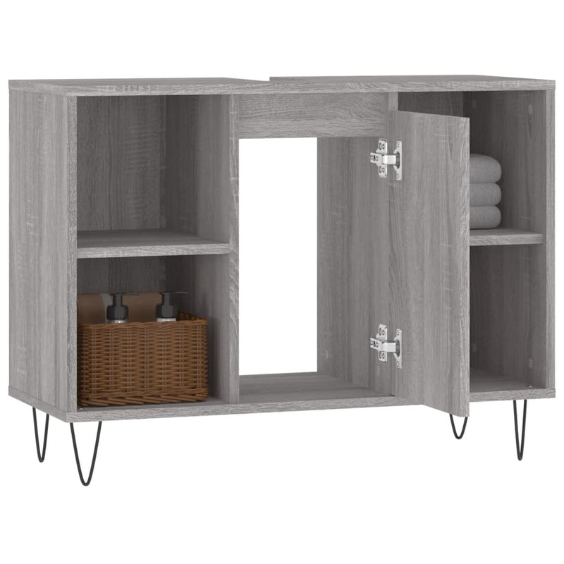 vidaXL szürke sonoma színű szerelt fa mosdószekrény 80 x 33 x 60 cm