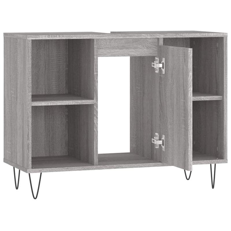 vidaXL szürke sonoma színű szerelt fa mosdószekrény 80 x 33 x 60 cm