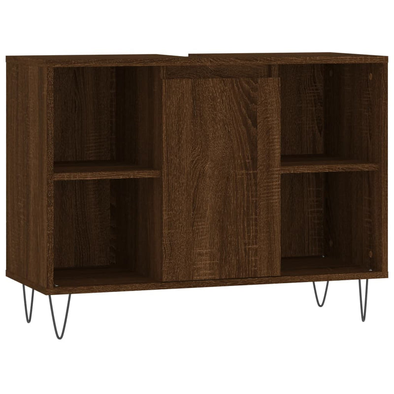vidaXL barna tölgyszínű szerelt fa mosdószekrény 80 x 33 x 60 cm