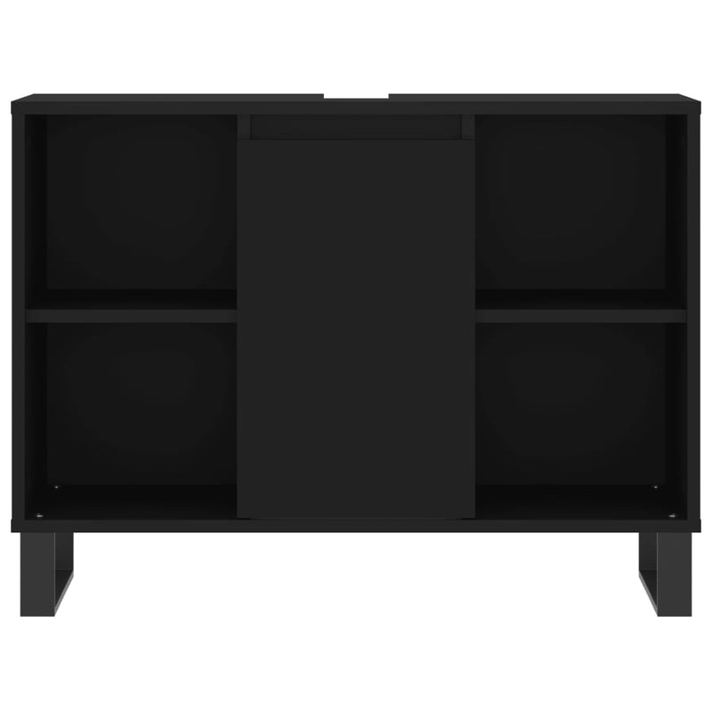 vidaXL fekete szerelt fa mosdószekrény 80 x 33 x 60 cm