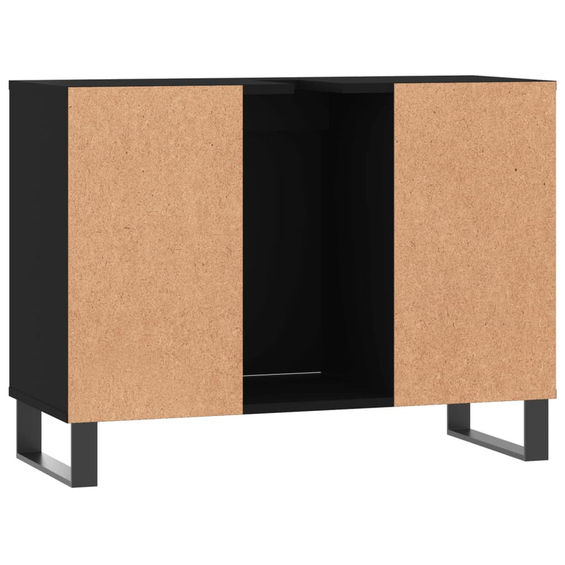 vidaXL fekete szerelt fa mosdószekrény 80 x 33 x 60 cm